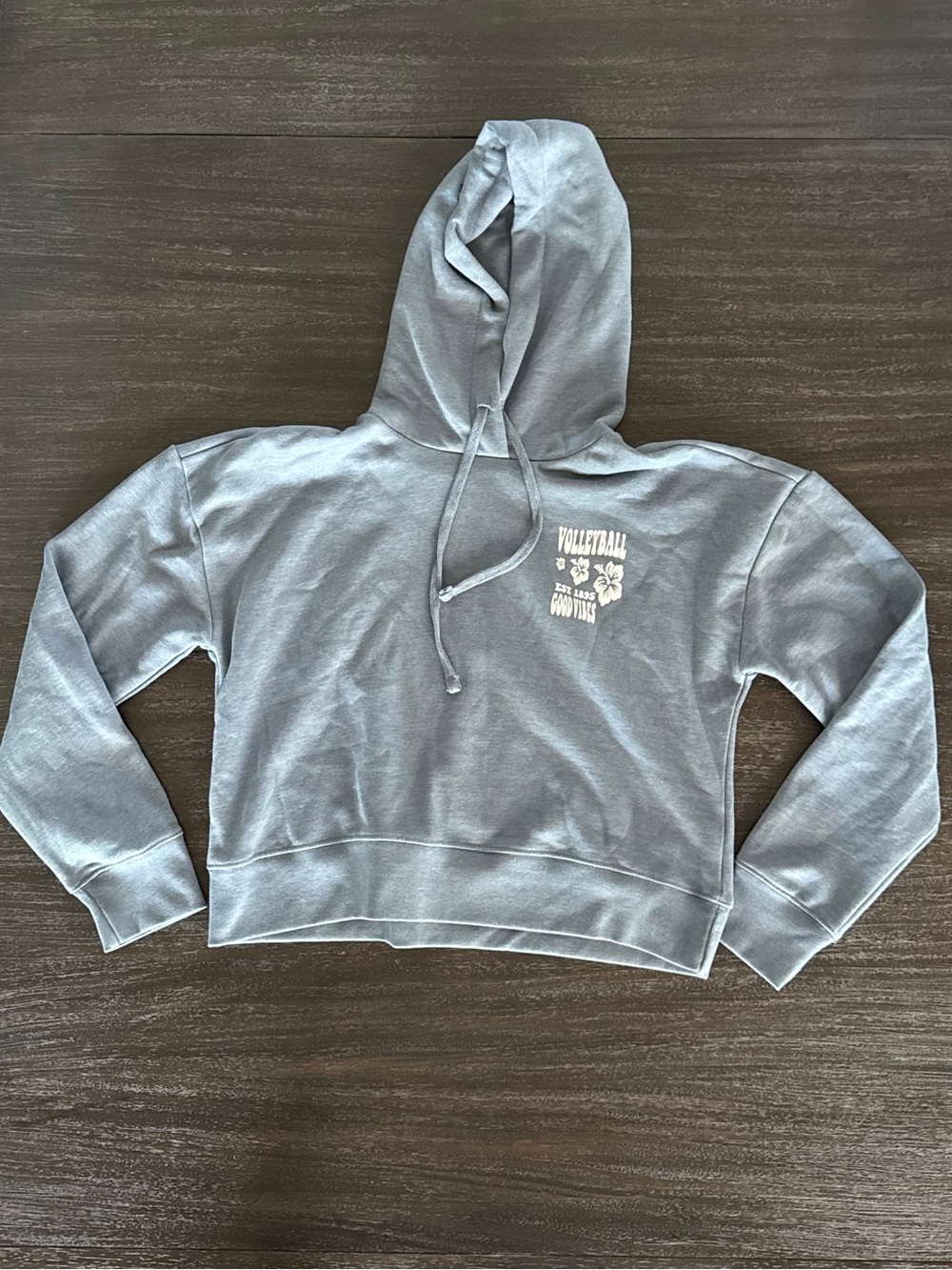 District Women's Small Blue Gray Volleyball Design Hoodie